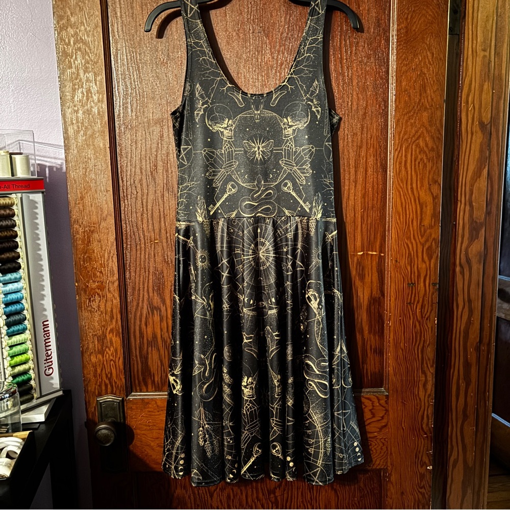 Blackmilk Sacred Ritual Midi Skater Dress Size L